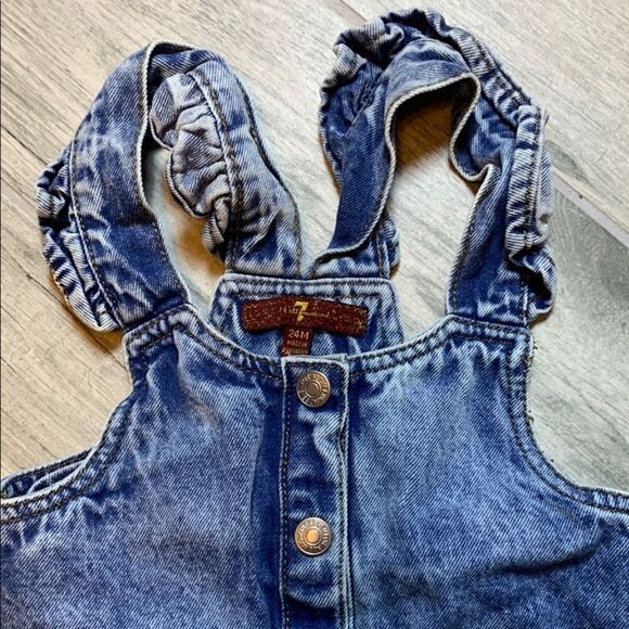 7 For All Mankind Chic Girls Denim Button-Up Dress with Pockets 24 Months - Picture 4 of 7